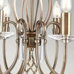 Sklep Kaja Okazała złota lampa wisząca glamour AG8-AGED-BRASS z serii AEGEAN* Randole Tradycyjne
