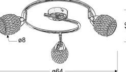 Sklep Kaja Okrągła, owana lampa sufitowa 98-06899 CLEAR | Kaja Oświetlenie* Randole Tradycyjne