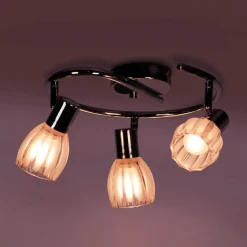 Sklep Kaja Okrągła lampa sufitowa do sypialni K-8001/3G EMBO | Kaja Oświetlenie chrom Shop