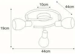 Sklep Kaja Okrągła lampa sufitowa do sypialni K-8001/3G EMBO | Kaja Oświetlenie chrom Shop