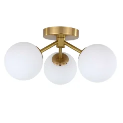 Sklep Kaja Okrągła lampa sufitowa z 3 białymi kloszami LP-002/3C DORADO | Kaja Cheap