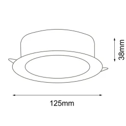 Sklep Kaja Okrągła lampa wpustowa LED IP44 3000K ANT 8058 z serii TOTTO* Lampy Do Łazienki|Oprawy Podtynkowe