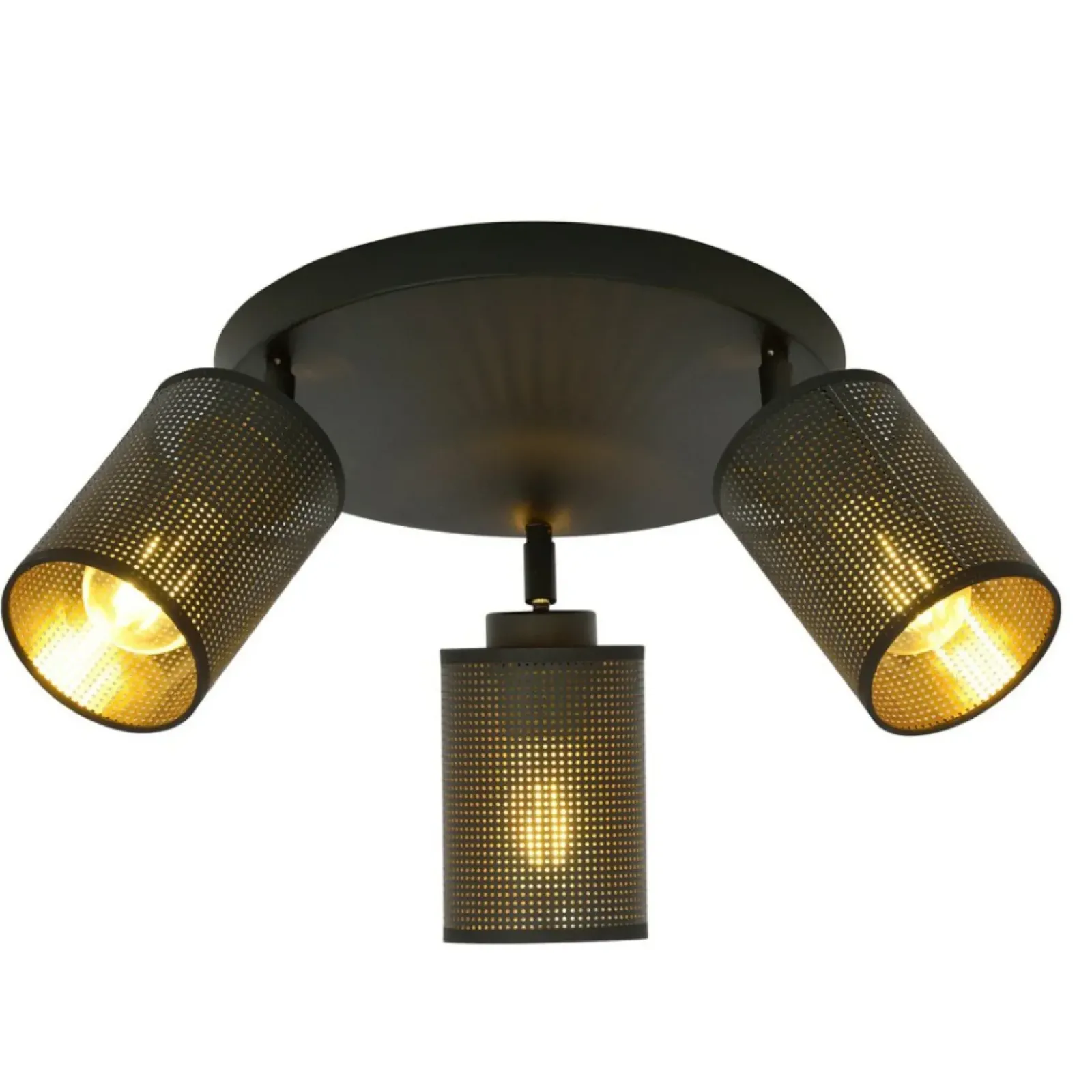 Sklep Kaja Okrągła lampa z czarno-złotymi abażurami 1152/3PREM BRONX | Kaja czarny Flash Sale