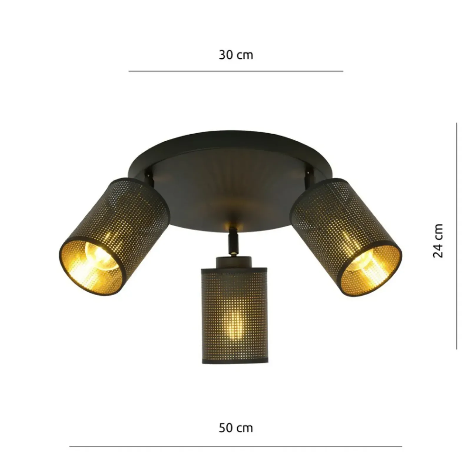 Sklep Kaja Okrągła lampa z czarno-złotymi abażurami 1152/3PREM BRONX | Kaja czarny Flash Sale