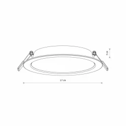 Sklep Kaja Okrągły plafon LED podtynkowy ⌀17cm 3000K 10540 MYKONOS LED | Kaja* Lampy Led|Oprawy Podtynkowe