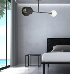 Sklep Kaja Oryginalna czarna lampa sufitowa na dwie żarówki 612/2 | Kaja Store