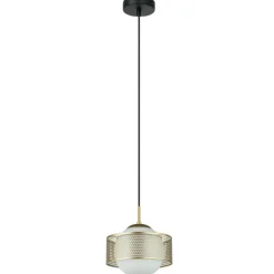 Sklep Kaja Ozdobna, czarno-złota lampa wisząca ⌀25cm PND-55456-1L-GD - LOMICA Hot