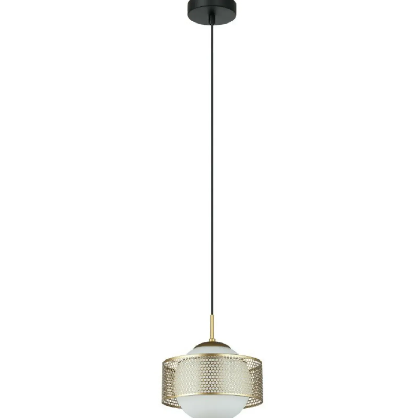 Sklep Kaja Ozdobna, czarno-złota lampa wisząca ⌀25cm PND-55456-1L-GD - LOMICA Hot