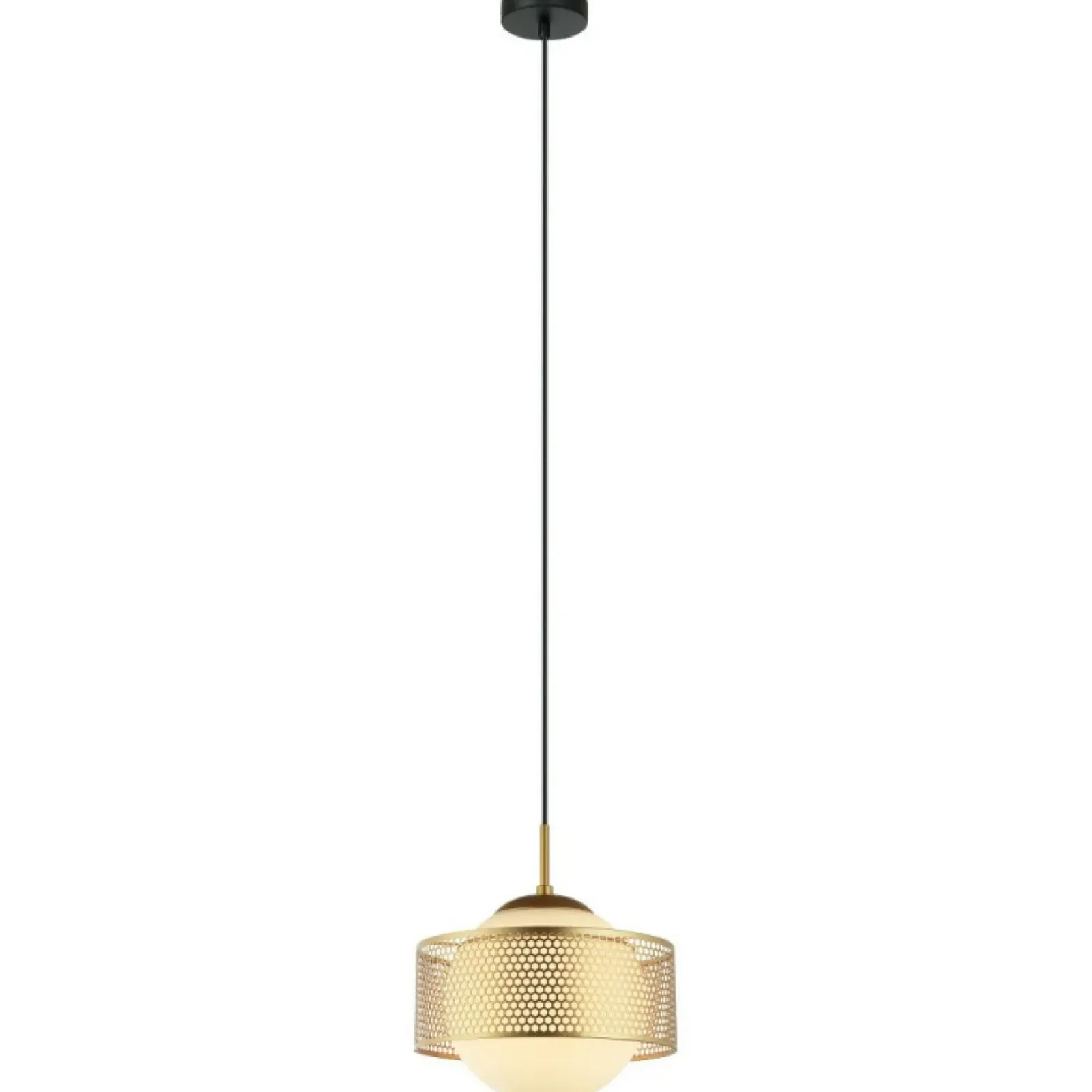 Sklep Kaja Ozdobna, czarno-złota lampa wisząca ⌀25cm PND-55456-1L-GD - LOMICA Hot