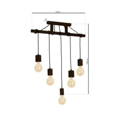 Sklep Kaja Ozdobna, drewniana lampa wisząca na 5 żarówek MLP4361 z serii JACK | Kaja Oświet naturalnedrewno Cheap