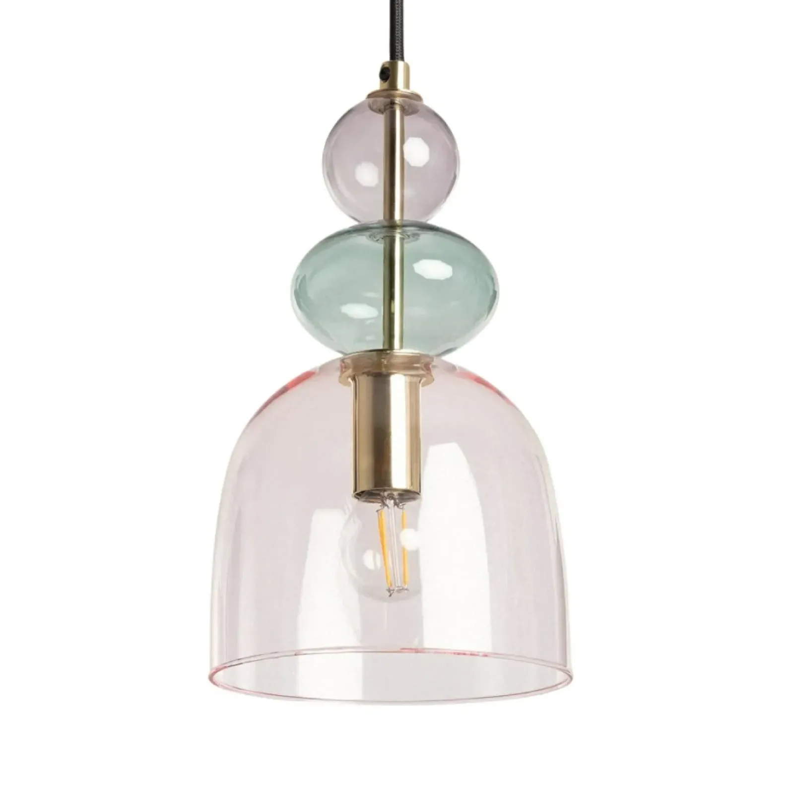 Sklep Kaja Ozdobna, kolorowa, szklana lampa wisząca ABR-KOLO2-F KOLORENO | Kaja fioletowy Store