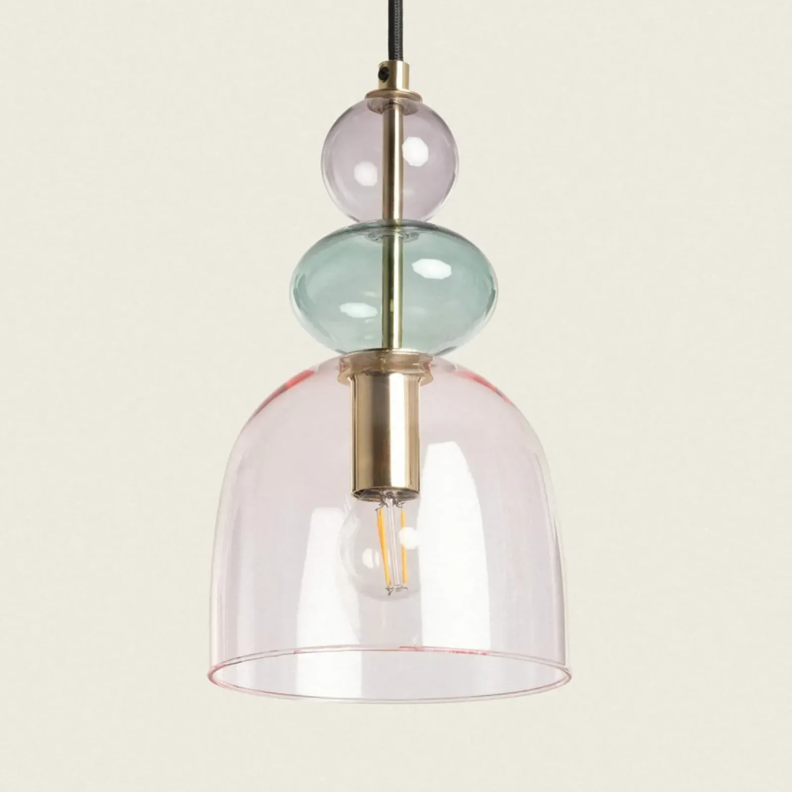Sklep Kaja Ozdobna, kolorowa, szklana lampa wisząca ABR-KOLO2-F KOLORENO | Kaja fioletowy Store