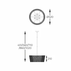 Sklep Kaja Ozdobna lampa na sztywnym zwisie P0547-06H-F9AC BACH | Kaja Shop