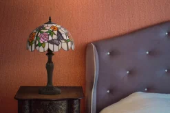 Sklep Kaja Ozdobna lampa stołowa z solidną podstawą K-G12835 z serii ROSE* Tradycyjne Lampki Stołowe|Lampki Stołowe Retro