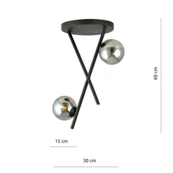 Sklep Kaja Ozdobna lampa sufitowa, minimalistyczna 1196/2 z serii RIVER | Kaja czarny Flash Sale