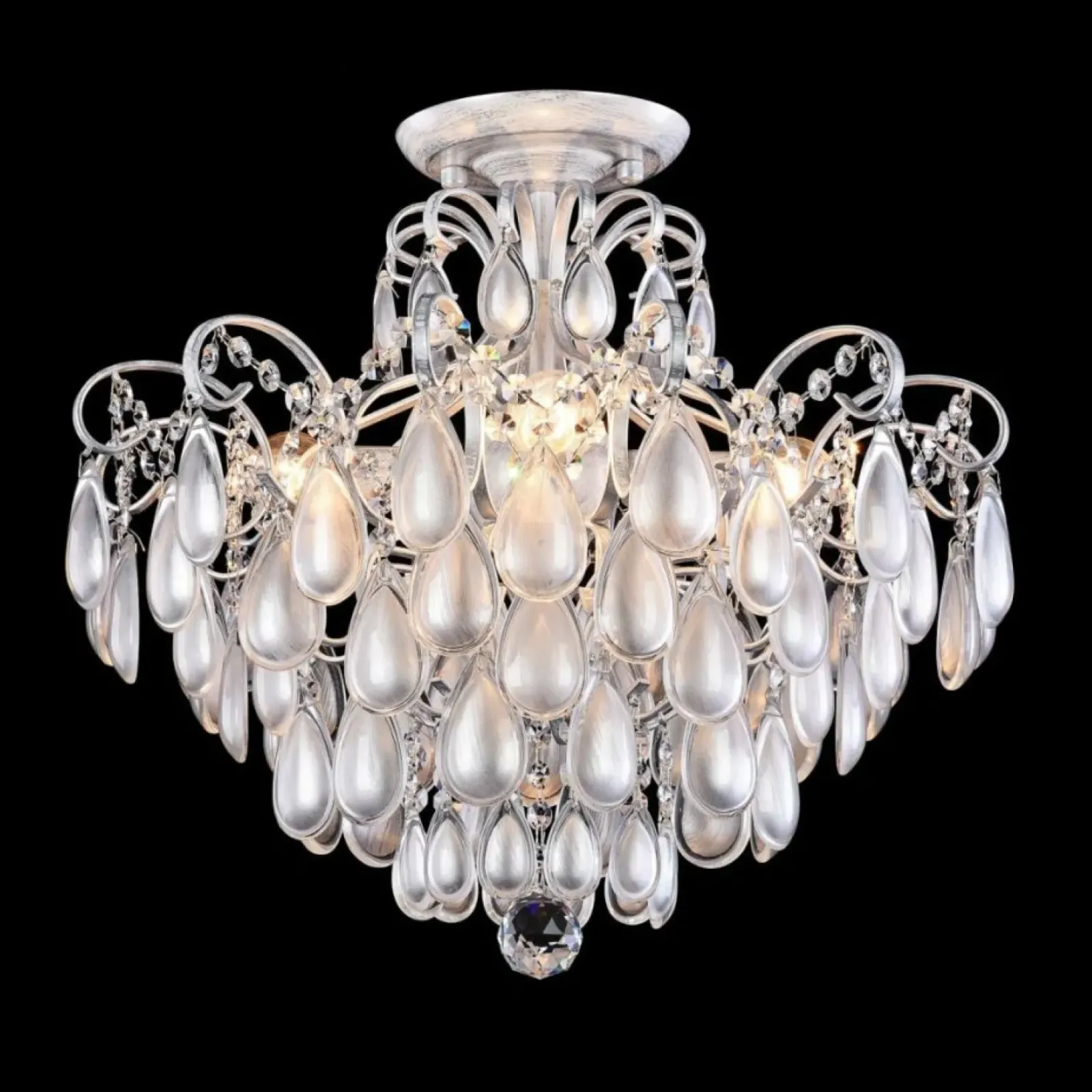 Sklep Kaja Ozdobna lampa sufitowa, na żarówki E14 MOD056PL-04S z serii CHABROL srebrny Best
