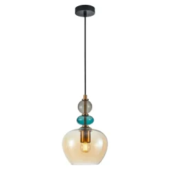 Sklep Kaja Ozdobna lampa wisząca do sypialni PND-30263-1A-BRO-AMB z serii BUSCO Cheap