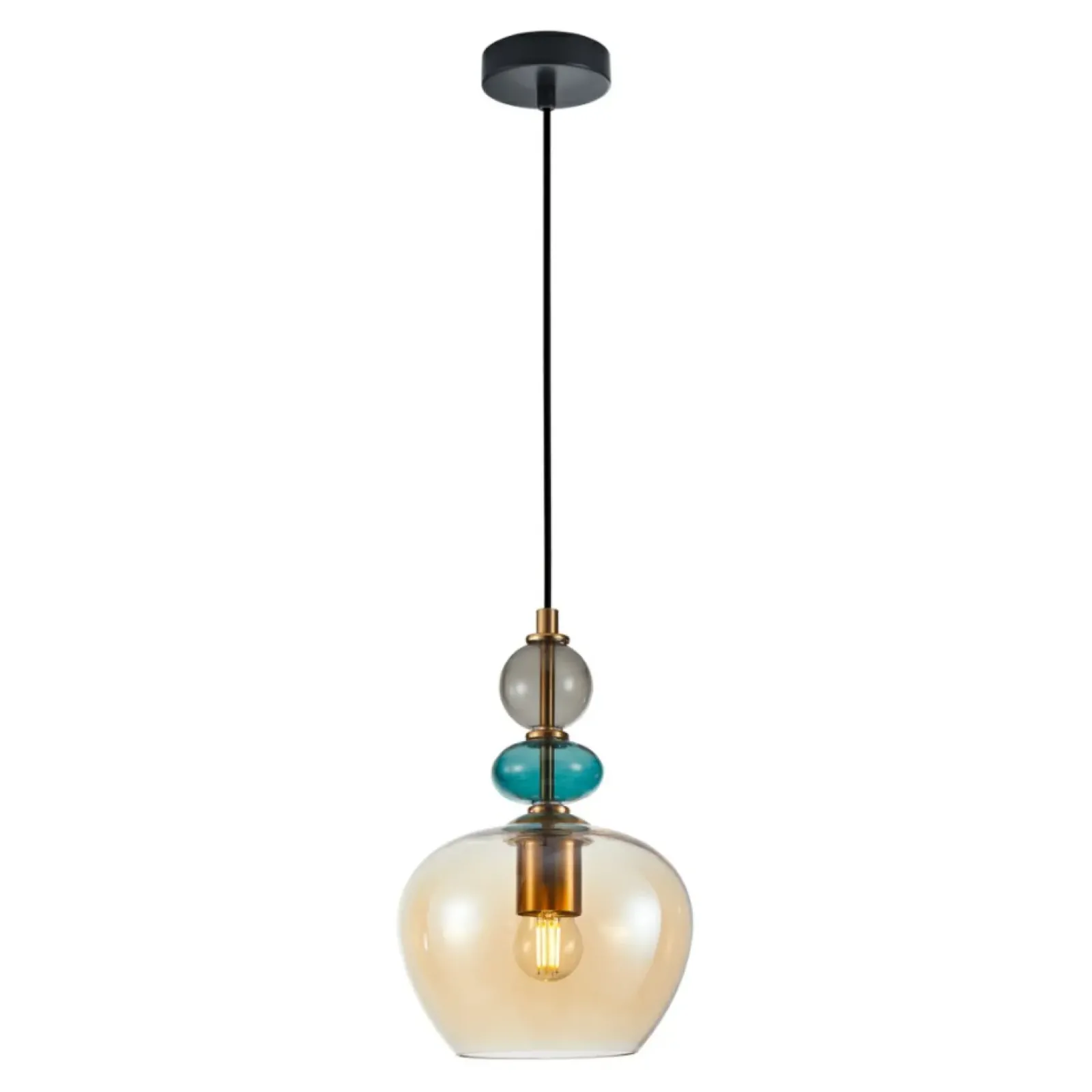 Sklep Kaja Ozdobna lampa wisząca do sypialni PND-30263-1A-BRO-AMB z serii BUSCO Cheap
