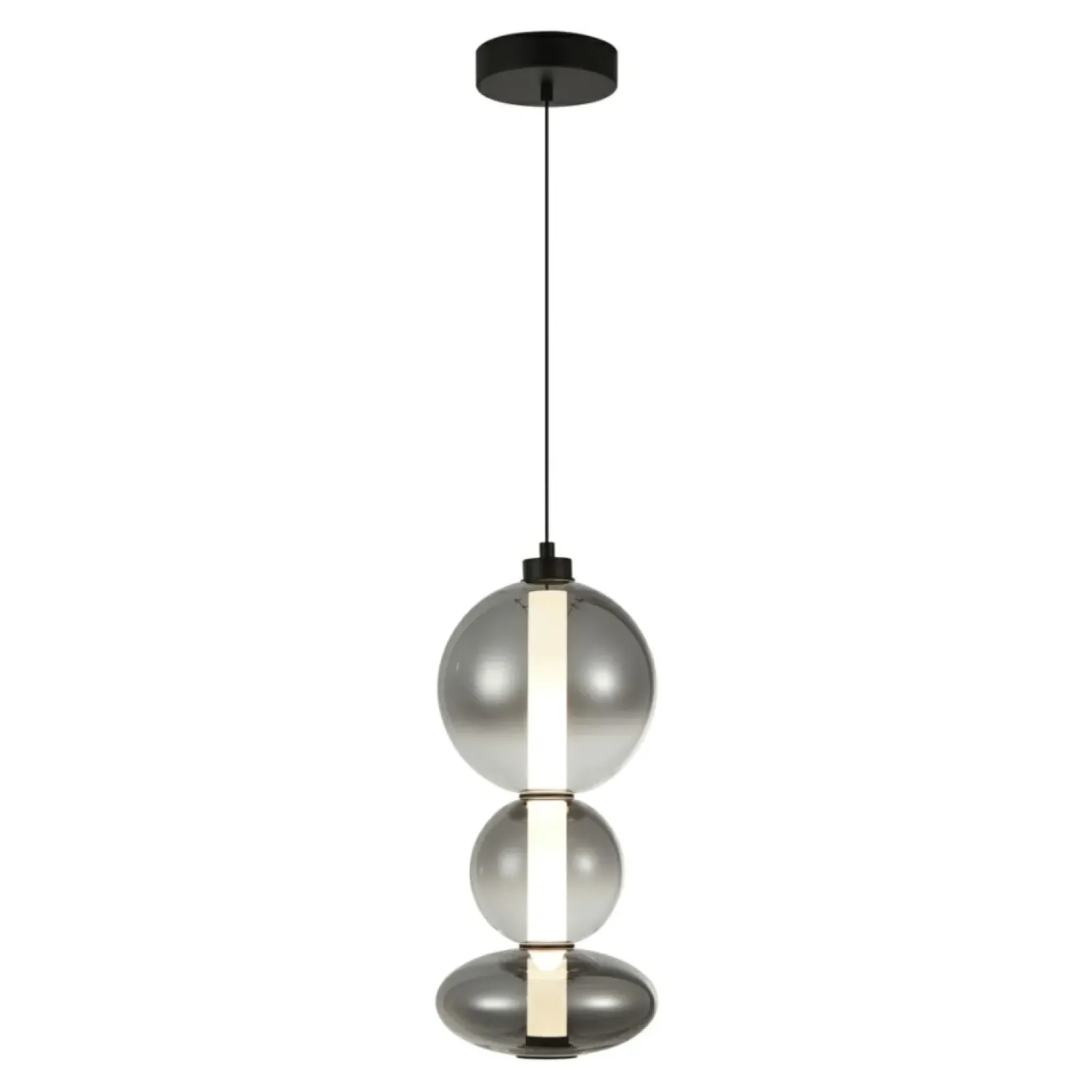 Sklep Kaja Ozdobna lampa wisząca LED do sypialni PND-24352V-24W-BK-SG SONTE | Kaja Discount