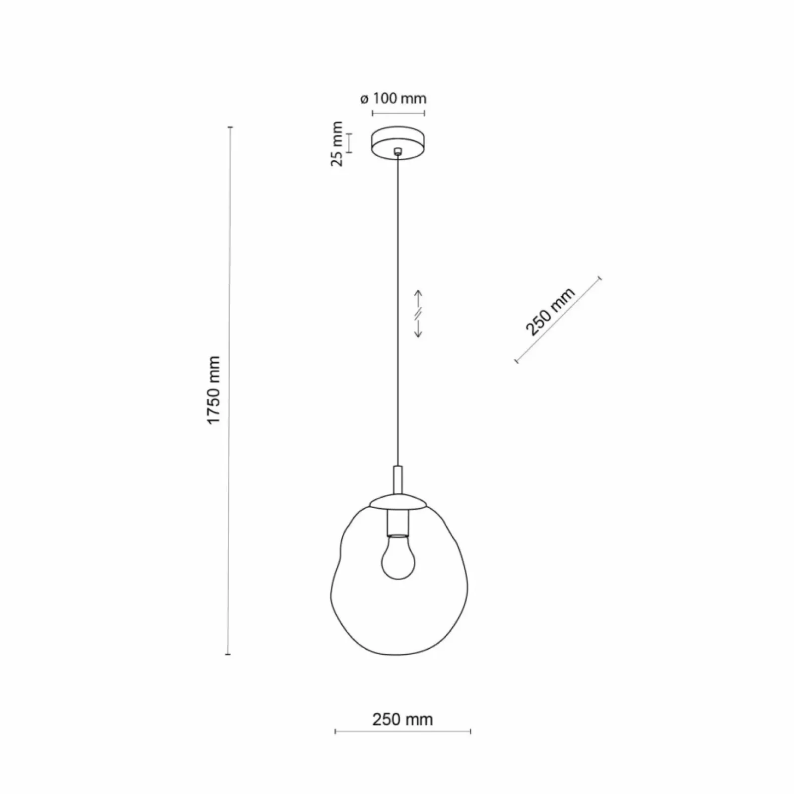 Sklep Kaja Ozdobna lampa wisząca, nieregularny klosz TK 10083 SOL MINI | Kaja Outlet