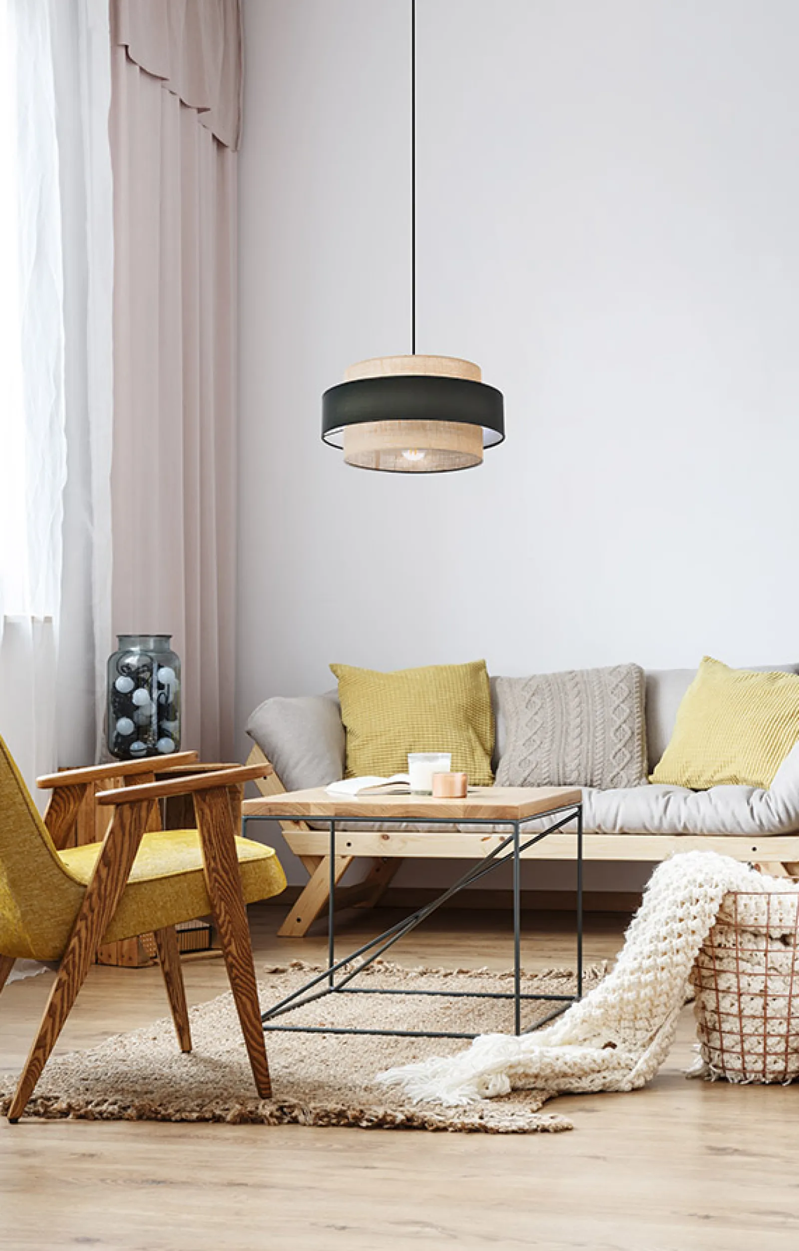 Sklep Kaja Ozdobna lampa wisząca z abażurem w stylu boho K-5231 z serii GATO* Żyrandole Z Abażurem|Żyrandole Z Abażurami