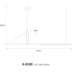 Sklep Kaja Ozdobna lampa wisząca z dekoracyjnym okręgiem K-8189 z serii MONA | Kaja Oświetl czarny New