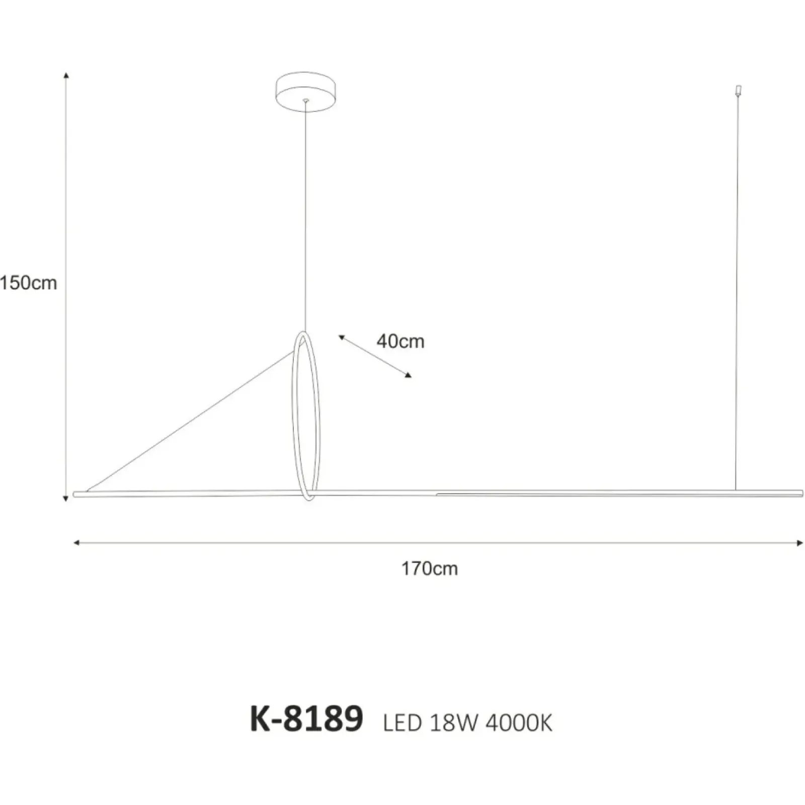 Sklep Kaja Ozdobna lampa wisząca z dekoracyjnym okręgiem K-8189 z serii MONA | Kaja Oświetl czarny New