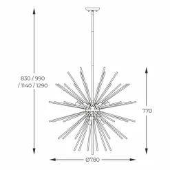 Sklep Kaja Ozdobna lampa wisząca z rurkami P0491-09C-F7BC URCHIN | Kaja Cheap