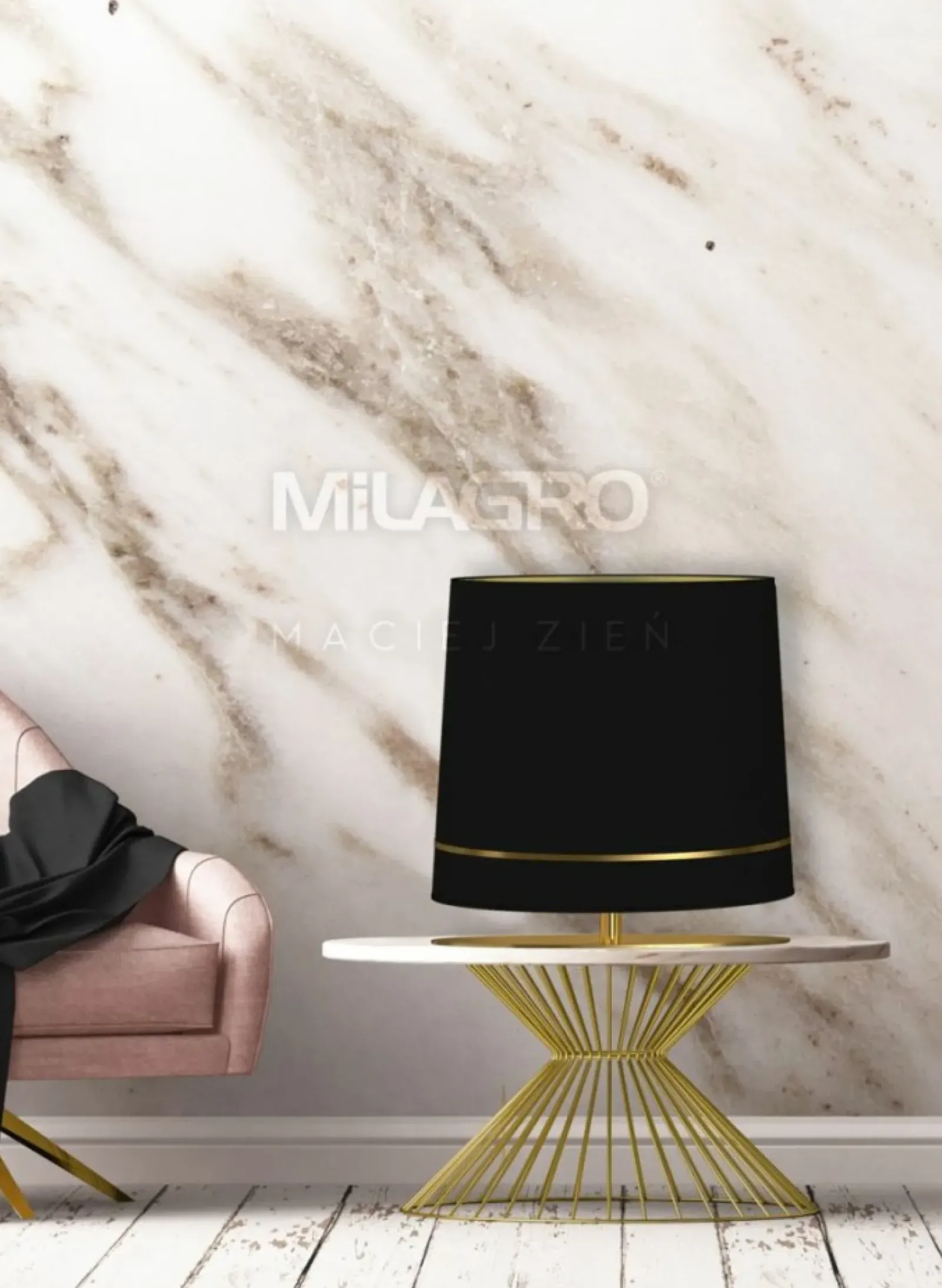 Sklep Kaja Ozdobna, mosiężna lampka w stylu glamour MZ5027 BOOTES | Kaja* Lampki Stołowe Z Abażurem|Nowoczesne Lampki Stołowe