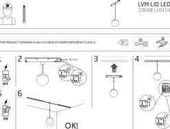 Sklep Kaja Ozdobny zwis do szyny magnetycznej 1F 10153 LVM LID LED | Kaja* Szynoprzewody Podtynkowe|Szynoprzewody Natynkowe