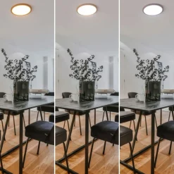 Sklep Kaja Płaska, drewniana lampa LED, koło 30cm ABR-PLO-OCED-24W MAZE | Kaja* Lampy Led|Plafony Nowoczesne
