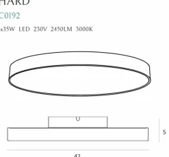 Sklep Kaja Płaski, czarny plafon LED do sypialni MX C0232 HARD | Kaja Oświetlenie* Lampy Led|Plafony Klasyczne