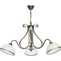 Sklep Kaja Patynowa lampa wisząca z białymi kloszami LX 3920 ANTICA | Kaja* Randole Tradycyjne