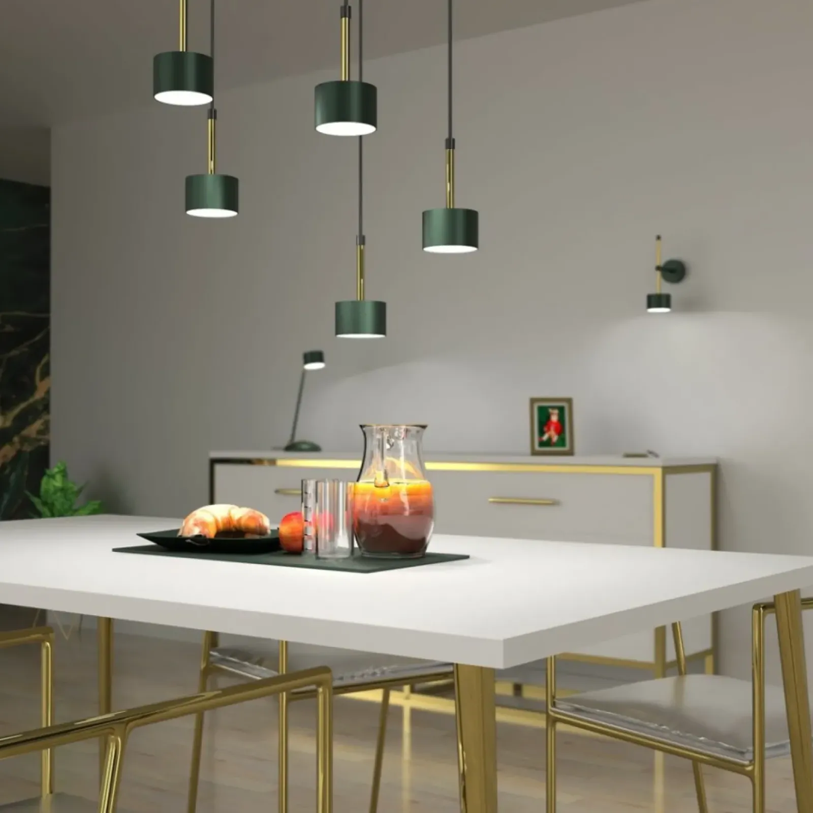 Sklep Kaja Pięć punktów świetlnych, lampa wisząca MLP7769 z serii ARENA | Kaja Oświetlenie Shop