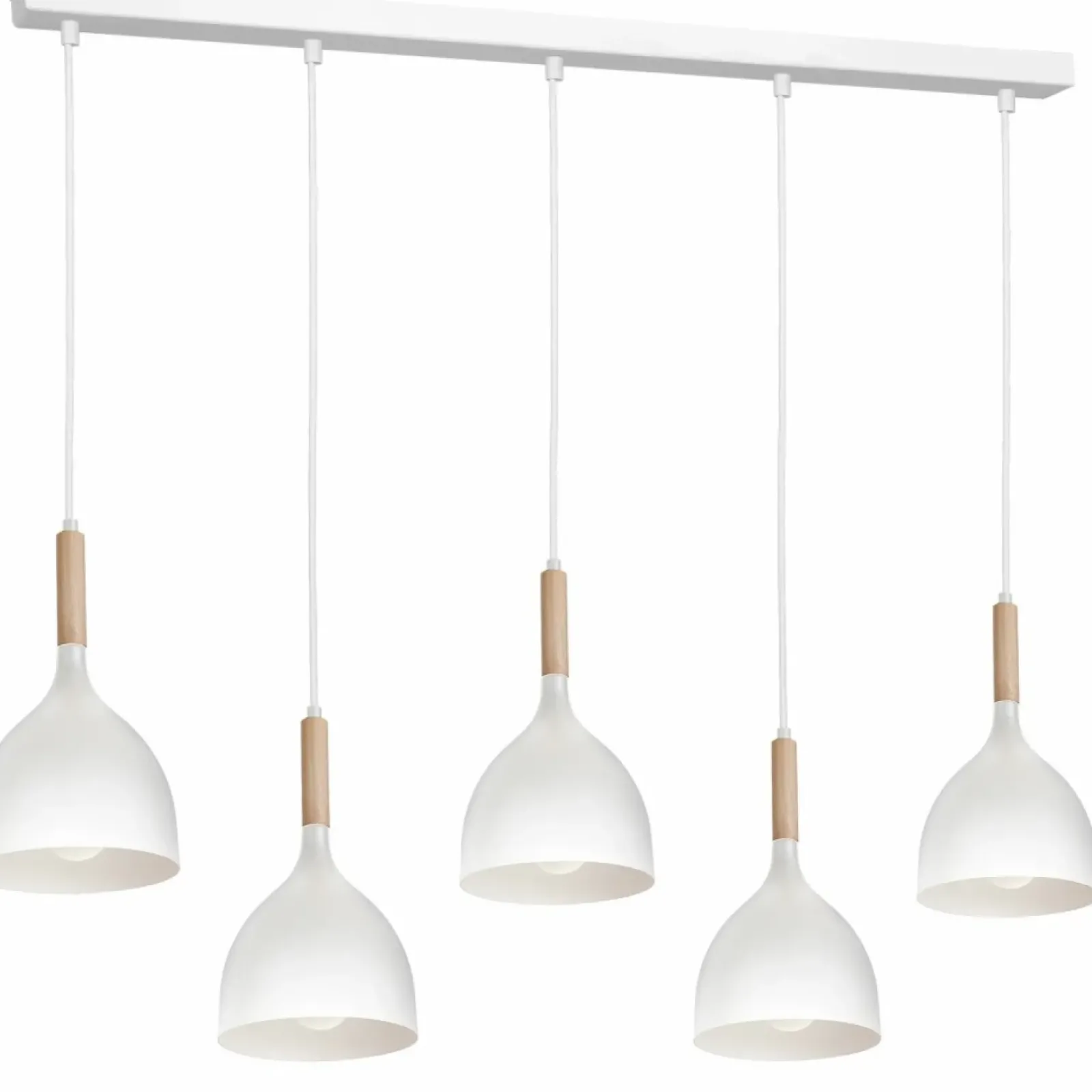 Sklep Kaja Pięć źródeł światła, podłużna lampa wisząca LX 3711 z serii NOAK WOOD Store