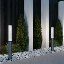 Sklep Kaja Pionowa lampa zewnętrzna, wbudowany LED O593FL-L12GF3K z serii LIT* Lampy Ogrodowe Stojące