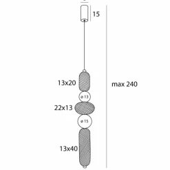 Sklep Kaja Pionowa, wąska lampa wisząca LED do sypialni MX P0592 BORA | Kaja Clearance