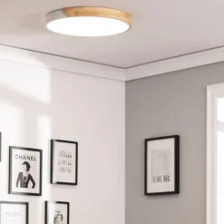 Sklep Kaja Plafon LED z dodatkiem drewna ⌀50cm ABR-PLOL-B-40W LAGIO | Kaja* Plafony Nowoczesne|Lampy Led