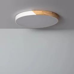 Sklep Kaja Plafon LED z dodatkiem drewna ⌀50cm ABR-PLOL-B-40W LAGIO | Kaja* Plafony Nowoczesne|Lampy Led
