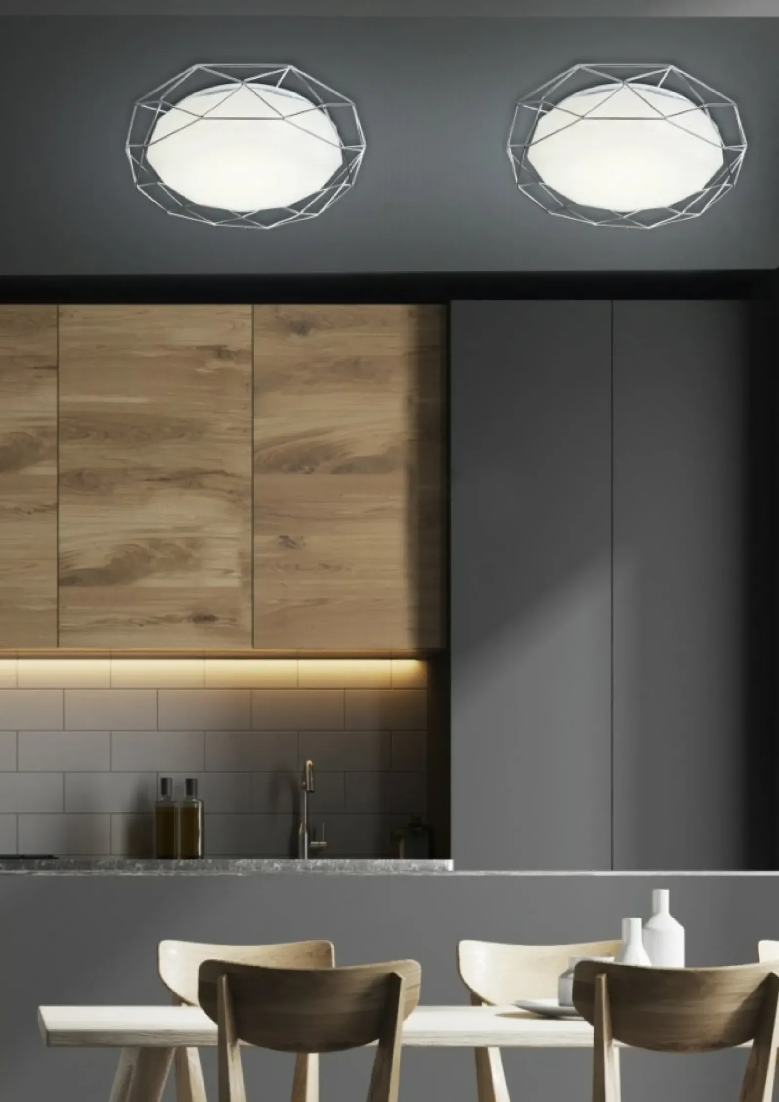 Sklep Kaja Plafon LED z ozdobnym kloszem ⌀43 98-66237 SVEN | Kaja Oświetlenie* Lampy Led|Plafony Nowoczesne