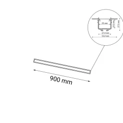 Sklep Kaja Plafon listwa LED podtynkowa 90cm 3000K ANT 1950 HANAWA | Kaja* Oprawy Podtynkowe|Lampy Led
