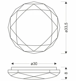 Sklep Kaja Plafon z dekoracyjnym kloszem ⌀33,5cm 13-28860 BALDO | Kaja* Lampy Led|Plafony Nowoczesne