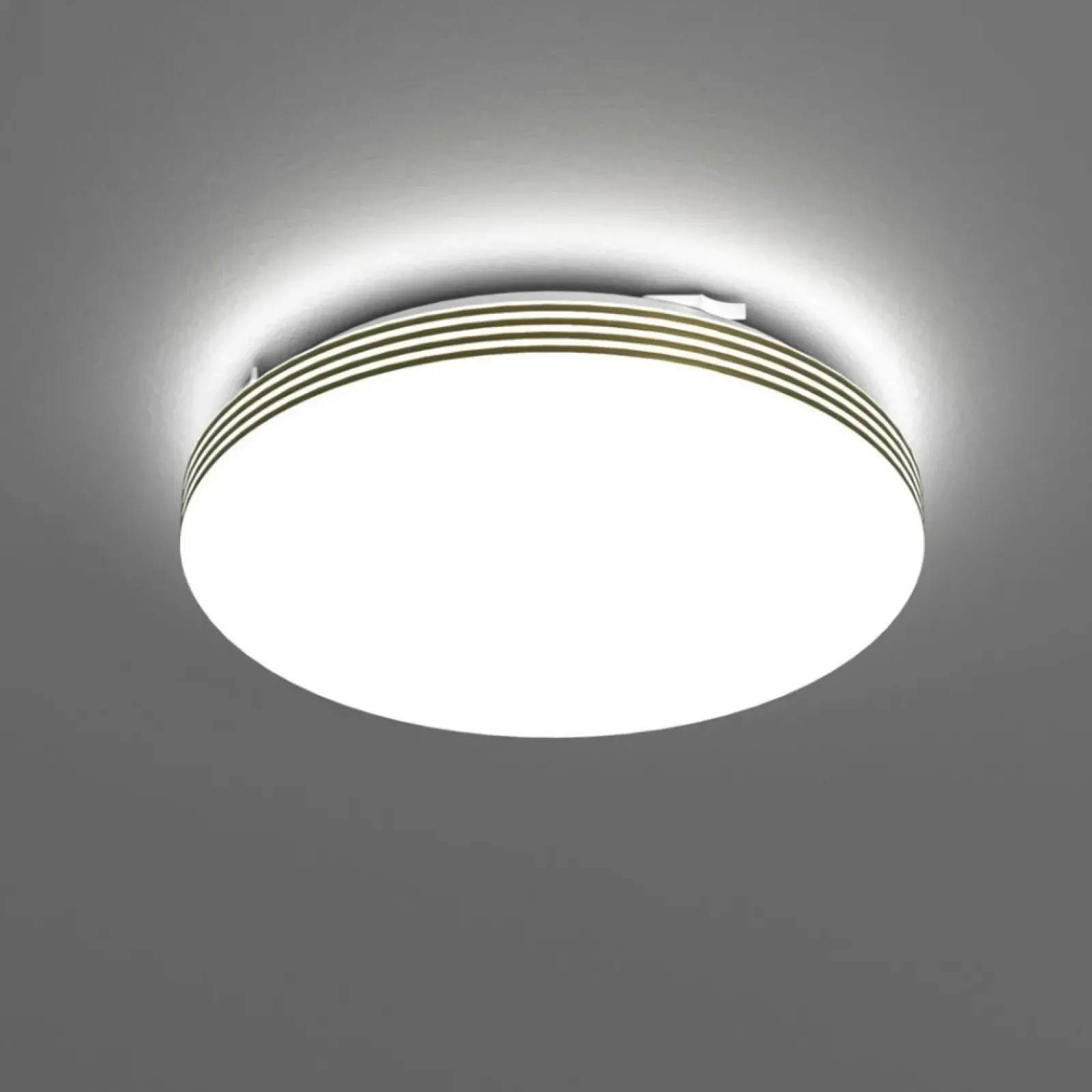 Sklep Kaja Plafon z dekoracyjnymi paskami w złotym kolorze ML0250 z serii BEVER | Kaja Oświ* Lampy Led|Plafony Nowoczesne