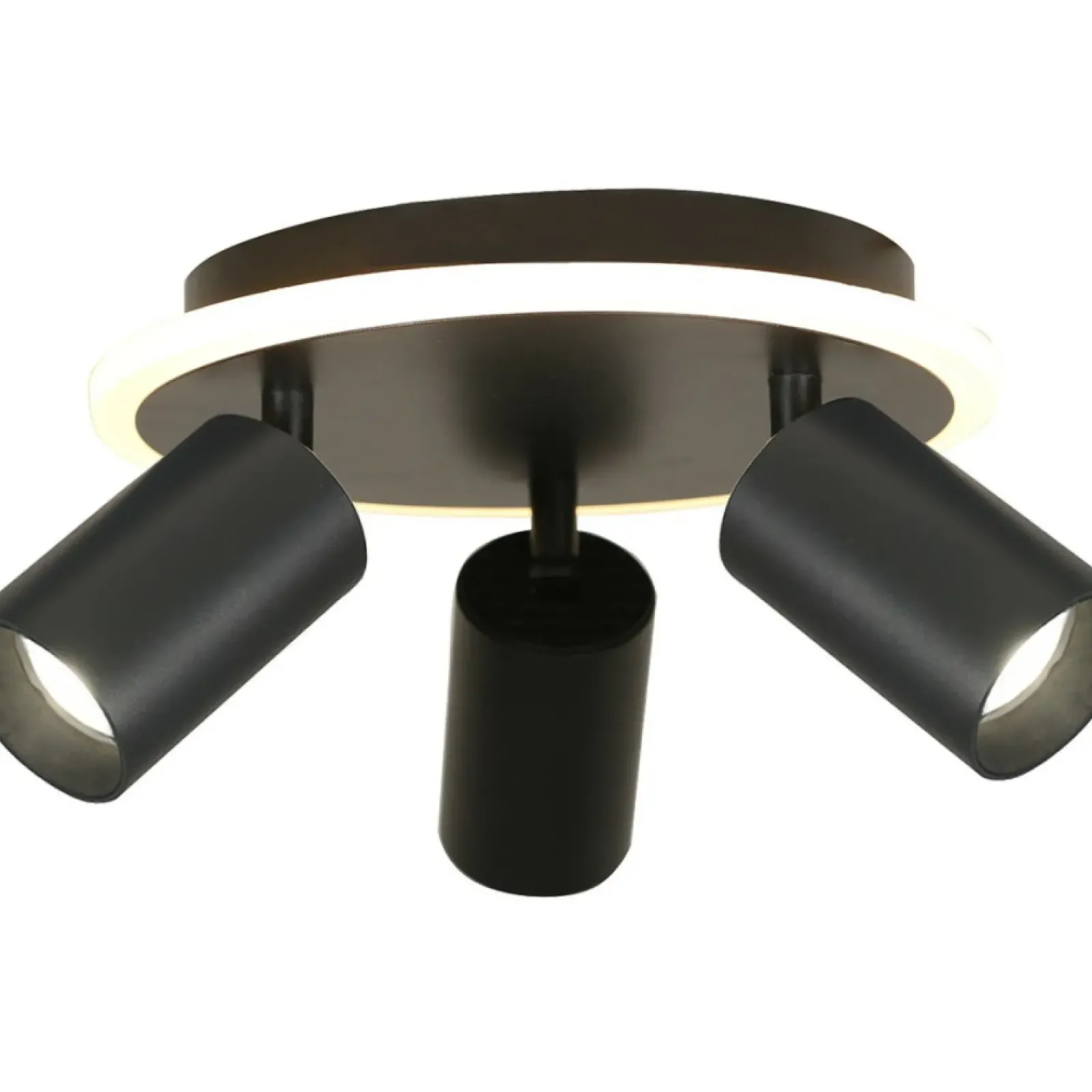 Sklep Kaja Plafon z ledem i trzema reflektorami LP-0612/3C ROUND BK PARMA | Kaja* Lampy Led|Plafony Nowoczesne