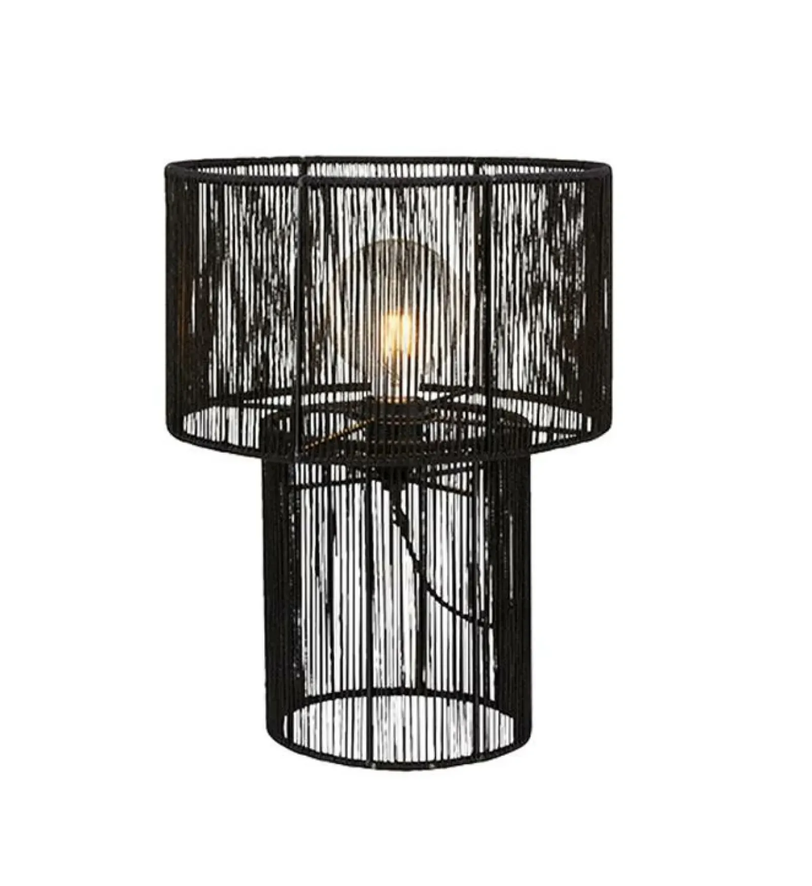Sklep Kaja Pleciona lampka nocna z juty, do sypialni boho 108768 SOGA | Kaja* Nowoczesne Lampki Stołowe