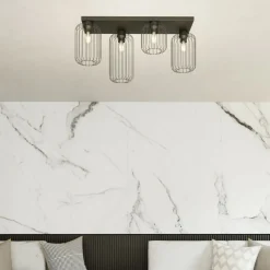 Sklep Kaja Poczwórna lampa sufitowa do salonu 1367/4 z serii BARN czarny Flash Sale