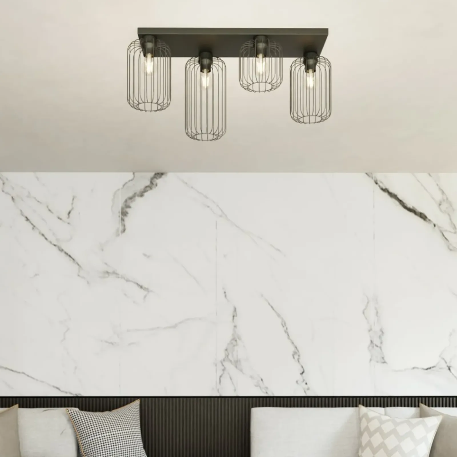 Sklep Kaja Poczwórna lampa sufitowa do salonu 1367/4 z serii BARN czarny Flash Sale