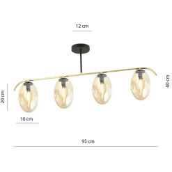 Sklep Kaja Poczwórna lampa sufitowa z miodowymi kloszami 1281/4 z serii FINES Best