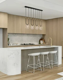 Sklep Kaja Poczwórna lampa wisząca nad wyspę kuchenną K-5597 z serii GOLDI Best