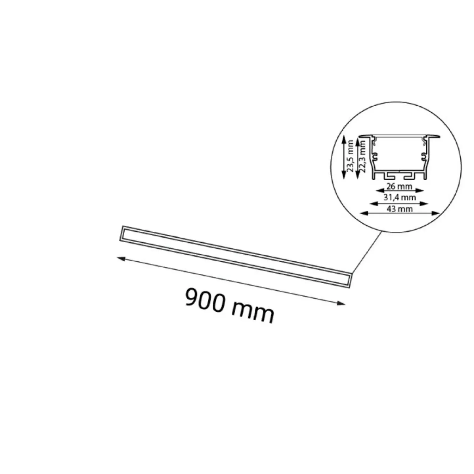 Sklep Kaja Podtynkowa lampa LED do kuchni 90cm 3000K ANT 1824 HIATE | Kaja* Lampy Led|Oprawy Podtynkowe